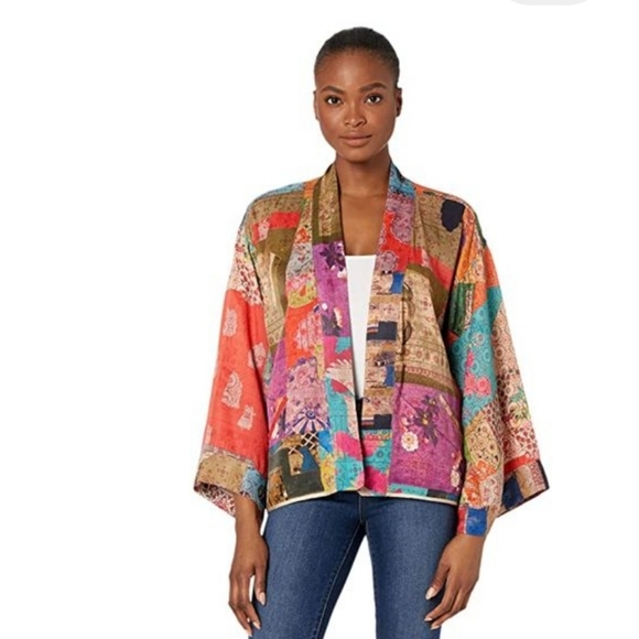 Johnny Was Tops - Johnny Was Rebecca Patchwork Kimono Jacket (Reversible) Size Medium NWT!